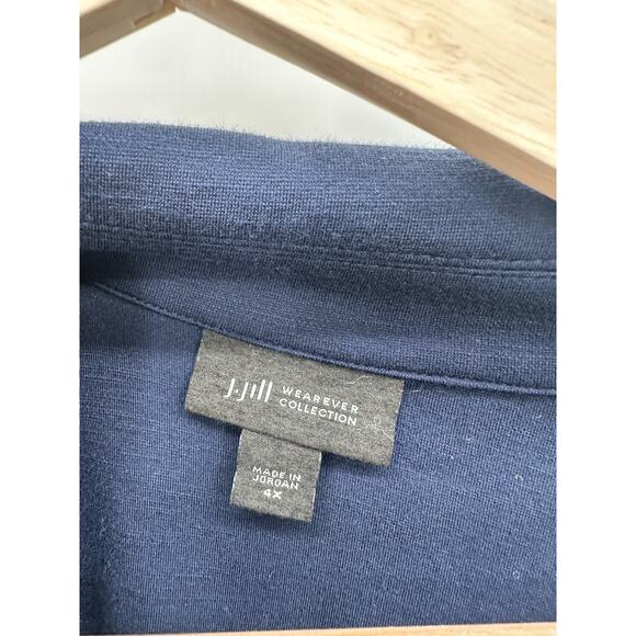 J.Jill Wearever Collection Button Front Jacket Cardigan Women 4X Navy Blue Rayon - Picture 7 of 10